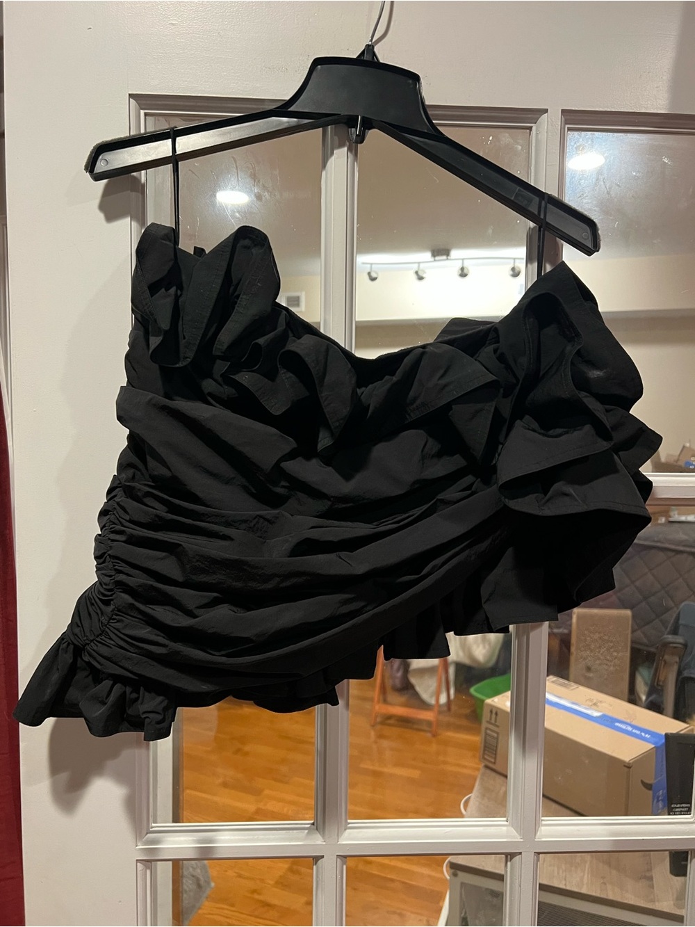 AREA Black Ruffled Puff Jacket - Picture 2 of 3